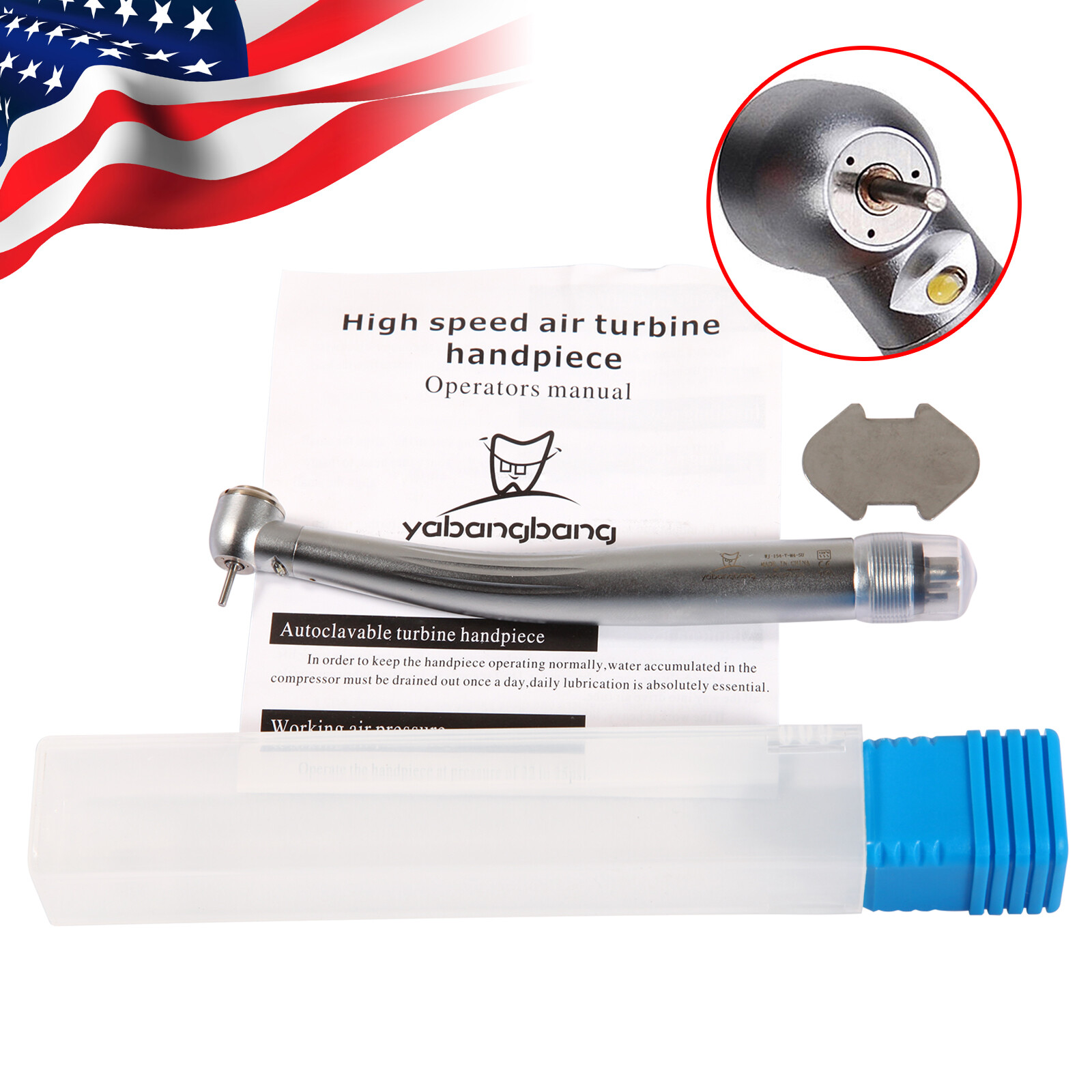 Dental E-generator Fiber Optic LED Turbine High Speed Handpiece 2/4Hole YBM YBB