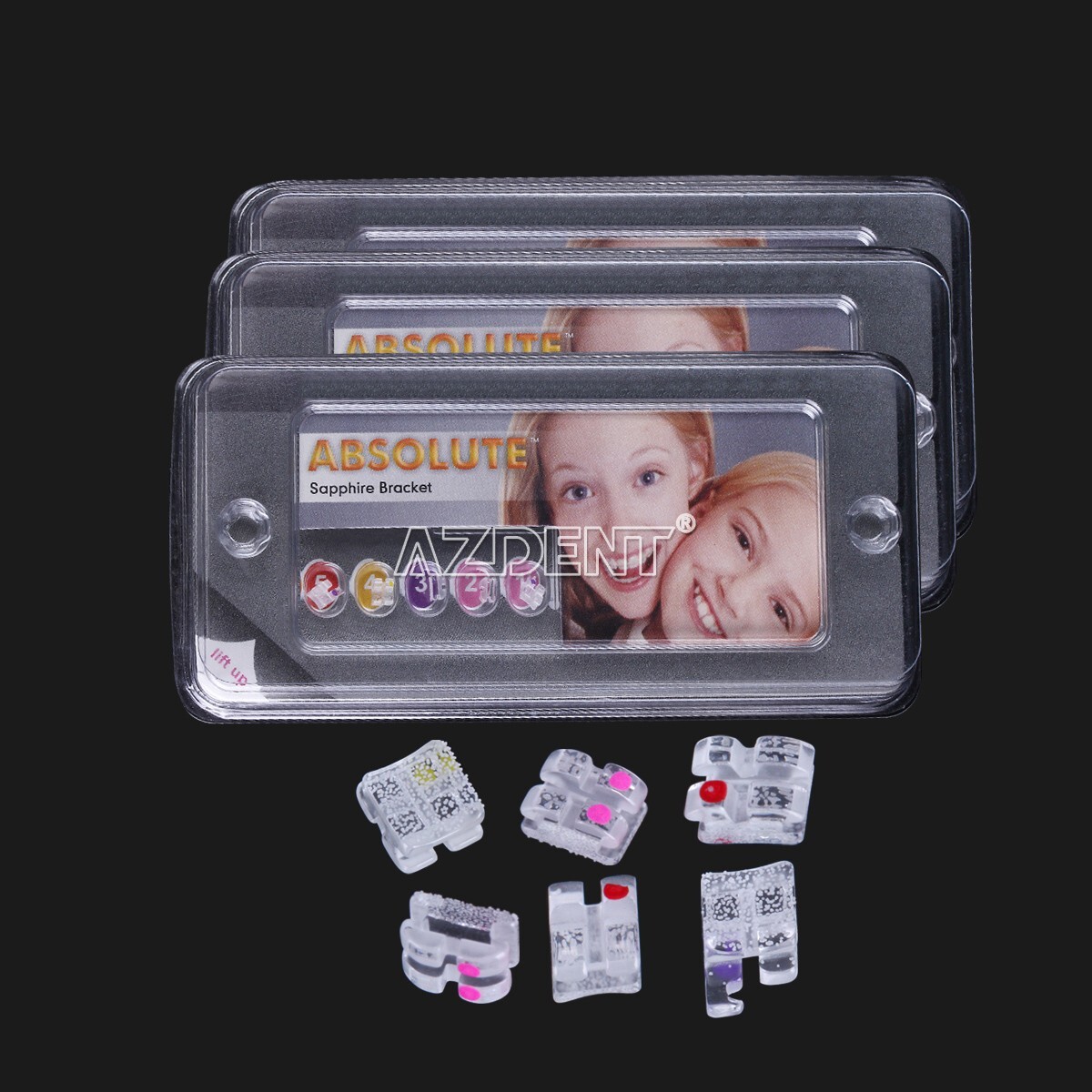 3X Brackets de Ortodoncia Dental Mini Roth.022 Ganchos 3 Zafiro Monocristalino
