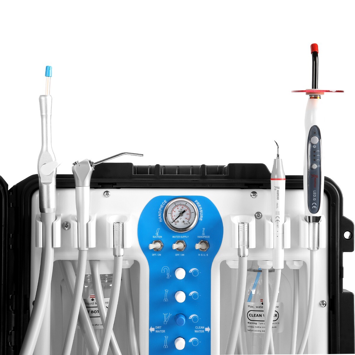 Mobile Dental Delivery Unit High Suction Air Compressor Scaler Curing Light FDA