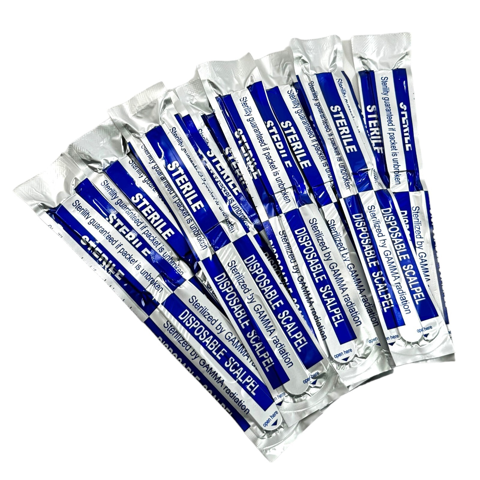 Box of 10 Plastic Disposable Scalpel #12B Podiatry, Dermaplaning Sterile Scalpel