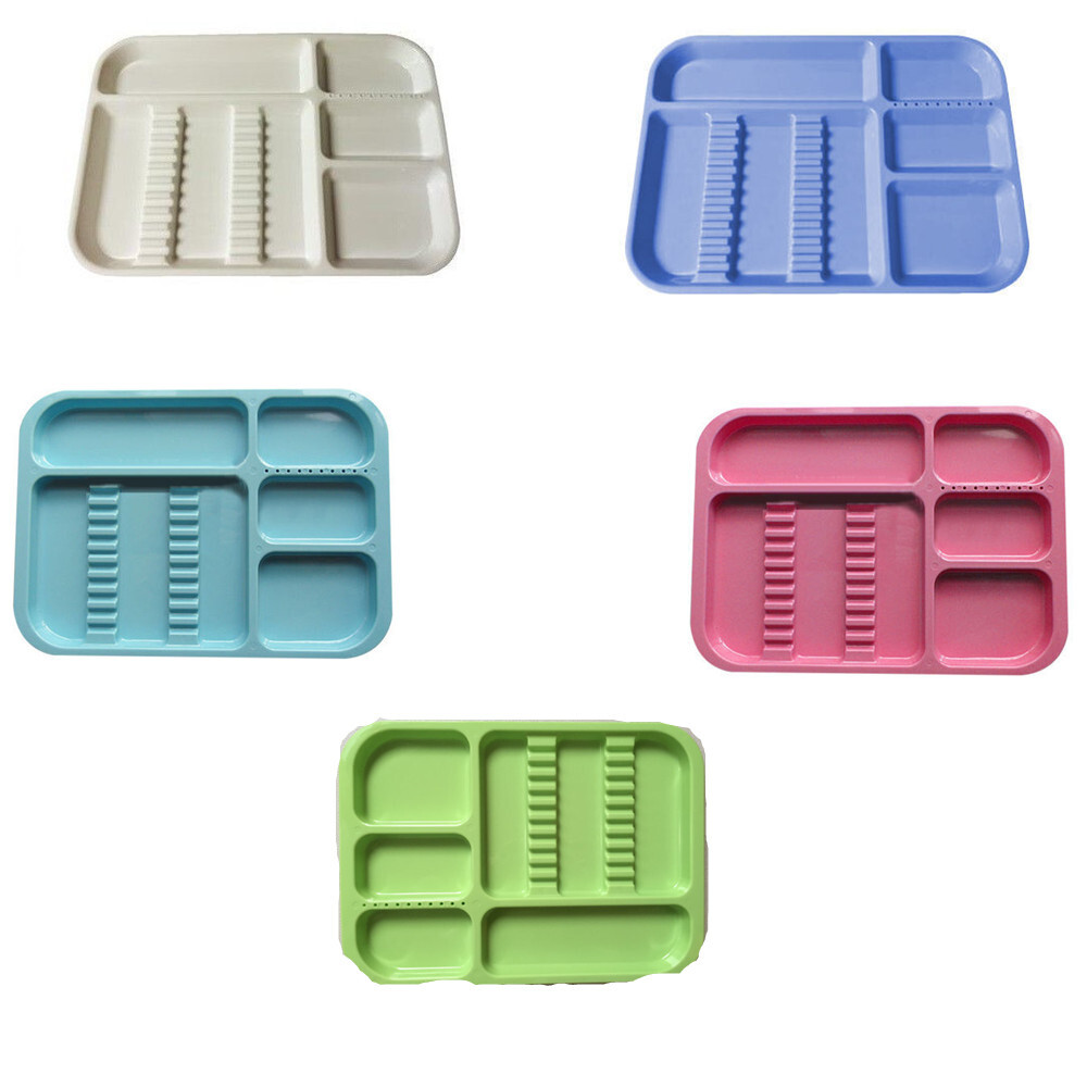 Dental Separate Autoclavable 135°C Divided Tray Plastic Set Up Trays 5 Color