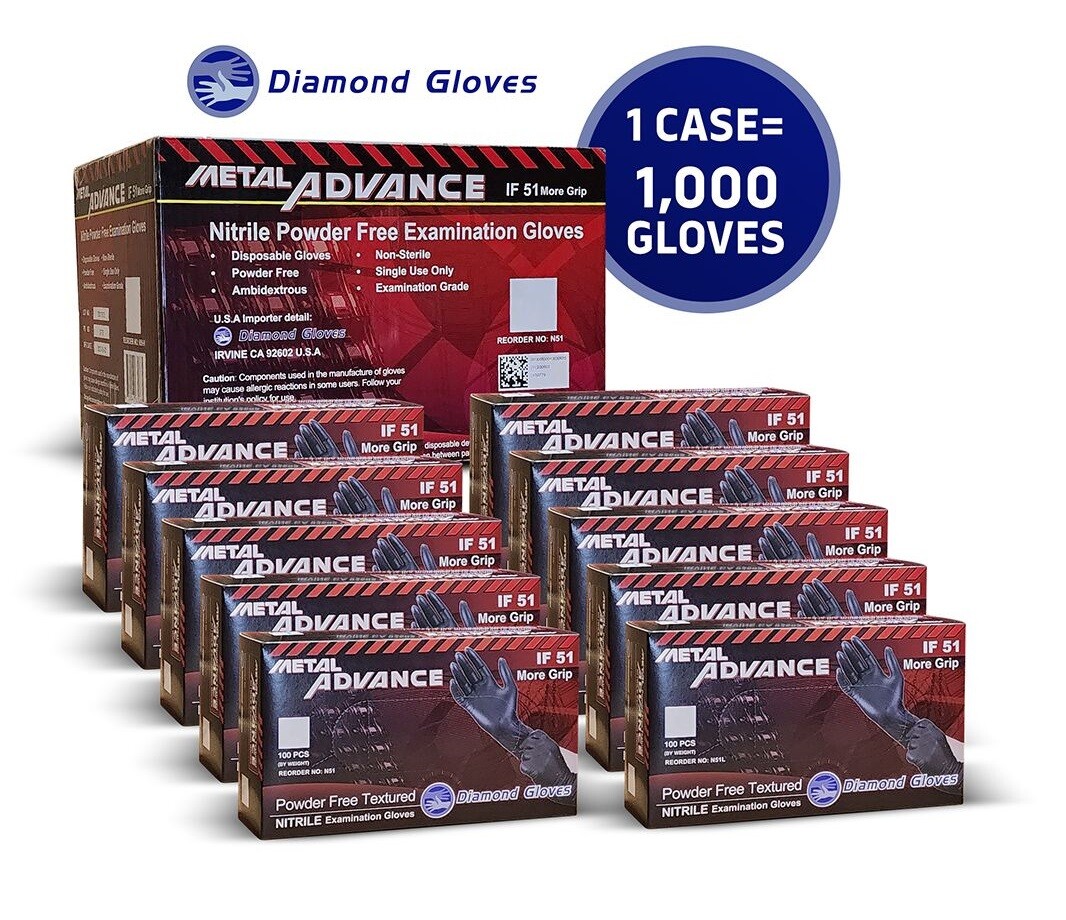 BLACK NITRILE GLOVES, CASE OF 1000, 5 MIL THICK, POWDER-FREE, (S,M,L,XL,XXL) NEW
