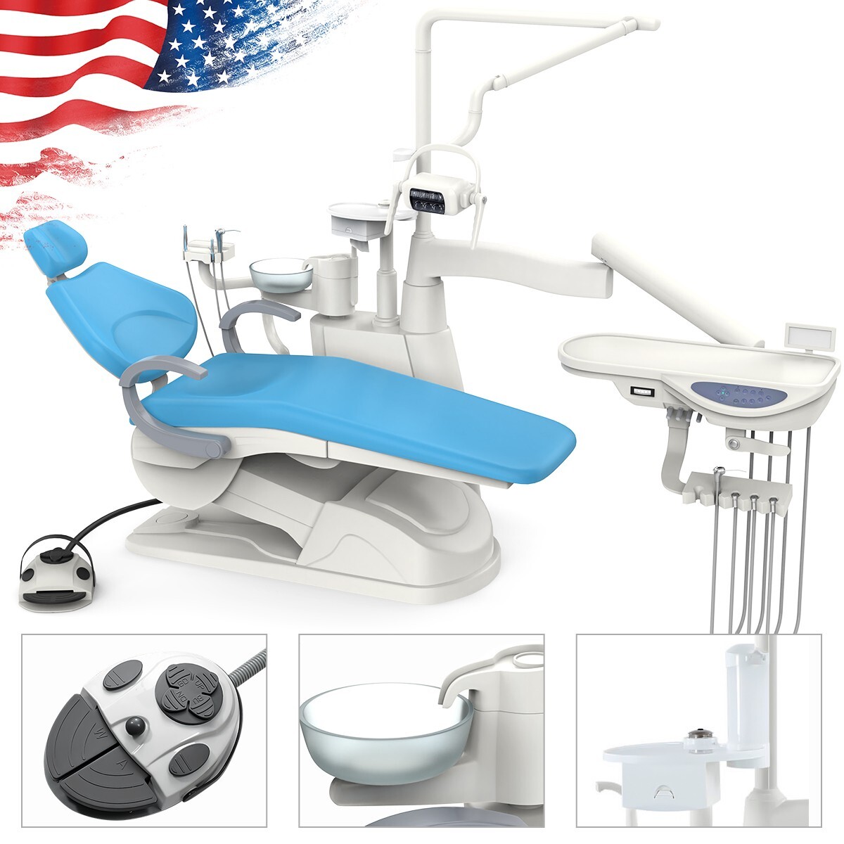 Dental Unit Chair DC Motor Computer Control F6 /Delivery Unit Suction System 4H