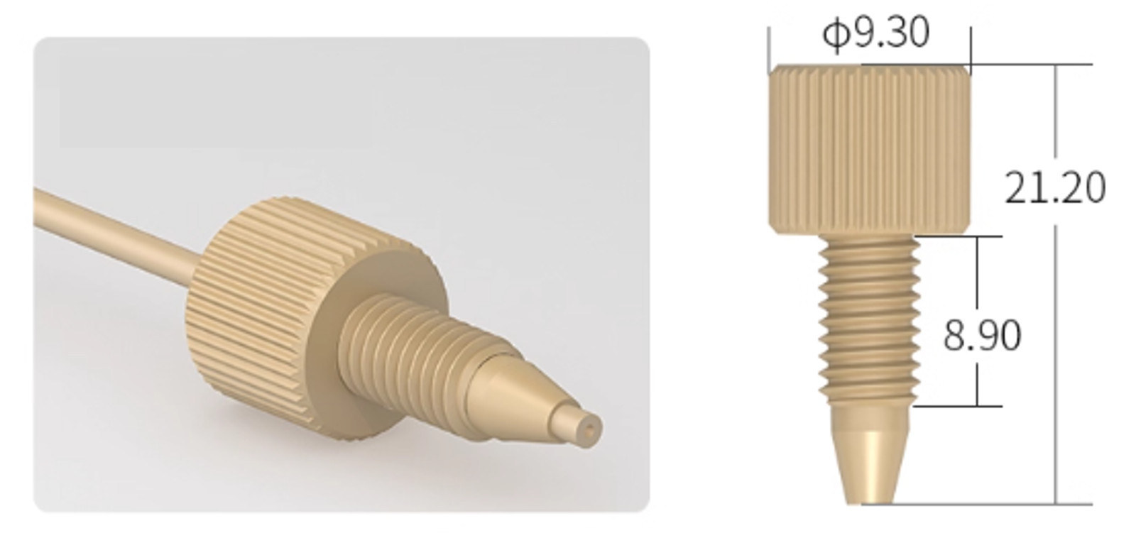 Pack of 10 Fittings for HPLC PEEK finger-tight Fitting 1/16”