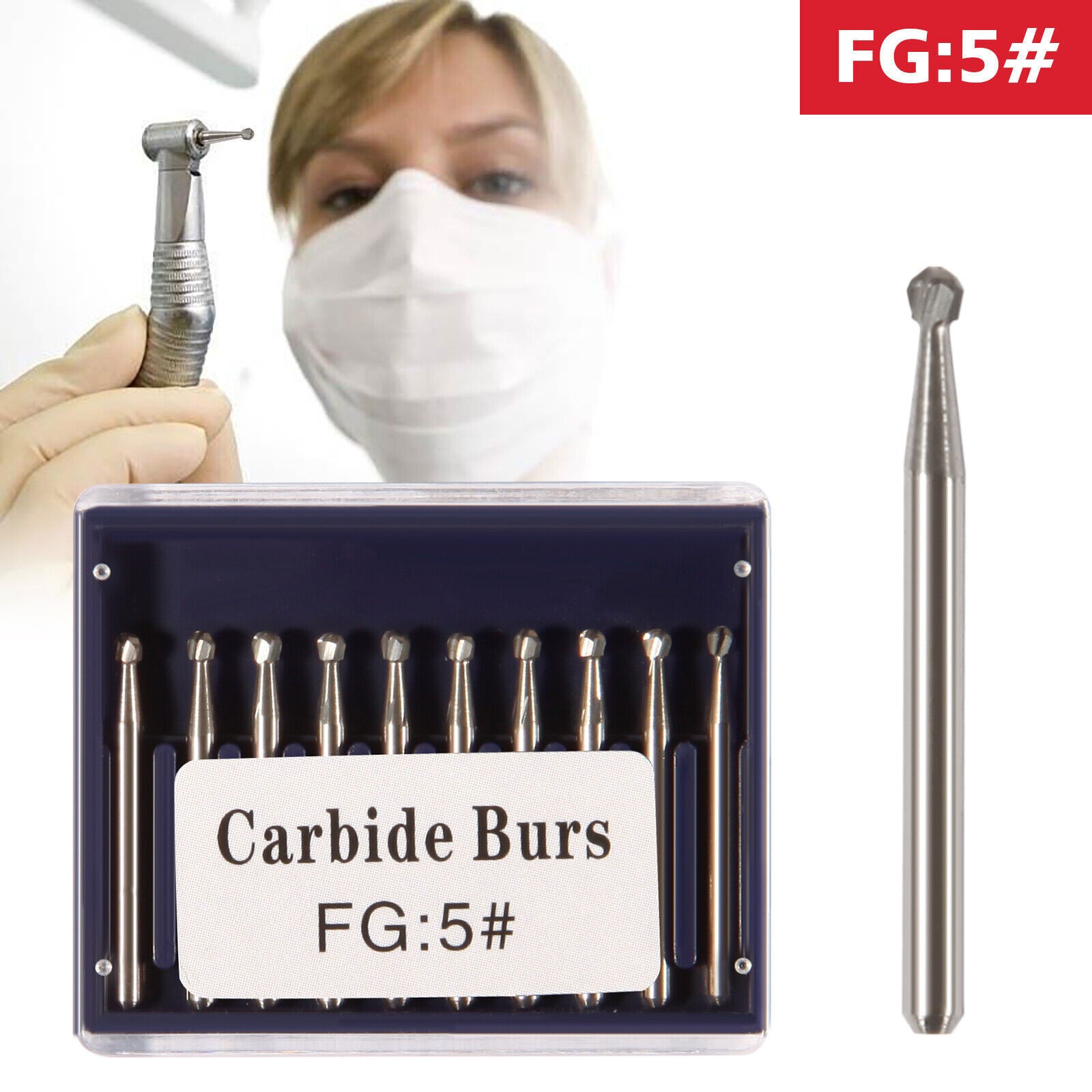 Dental Tungsten Carbide Bur FG RA Dills Round Type For High Speed Handpiece 7901