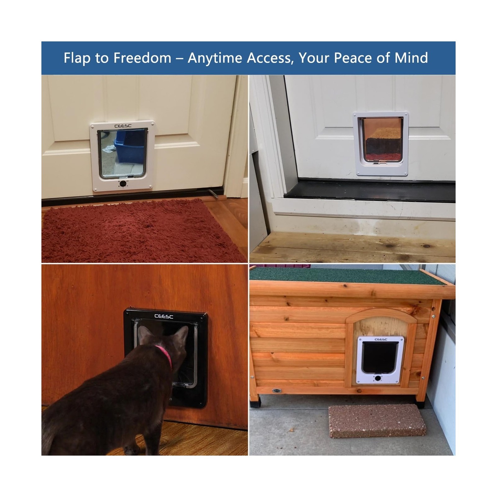 CEESC Large Cat Door for Interior/Exterior Door, Weatherproof, … FAST USA SHIP
