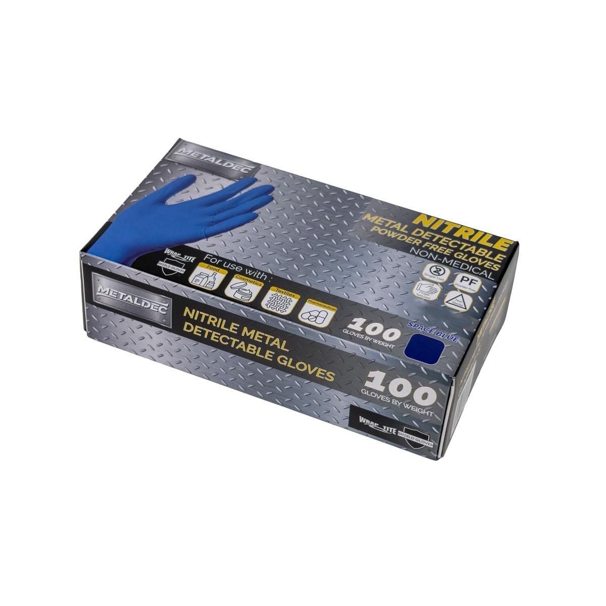 2000 Industrial/Non-Exam Blue Nitrile Metal Detectable Disposable Gloves Medium
