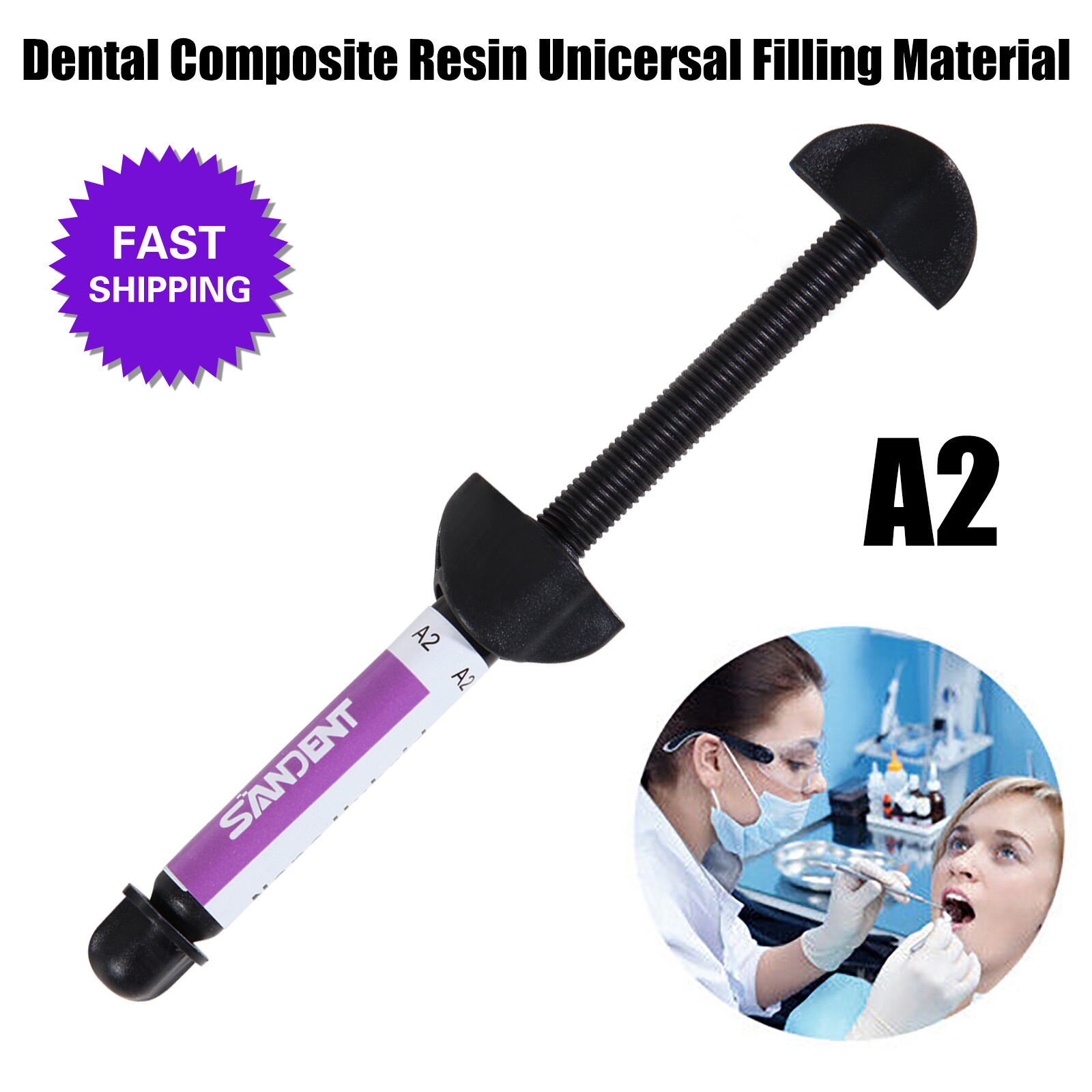 Dental Light Cure Universal Composite Resin Visible Hybrid 4.5 g 001-001 A2/A3