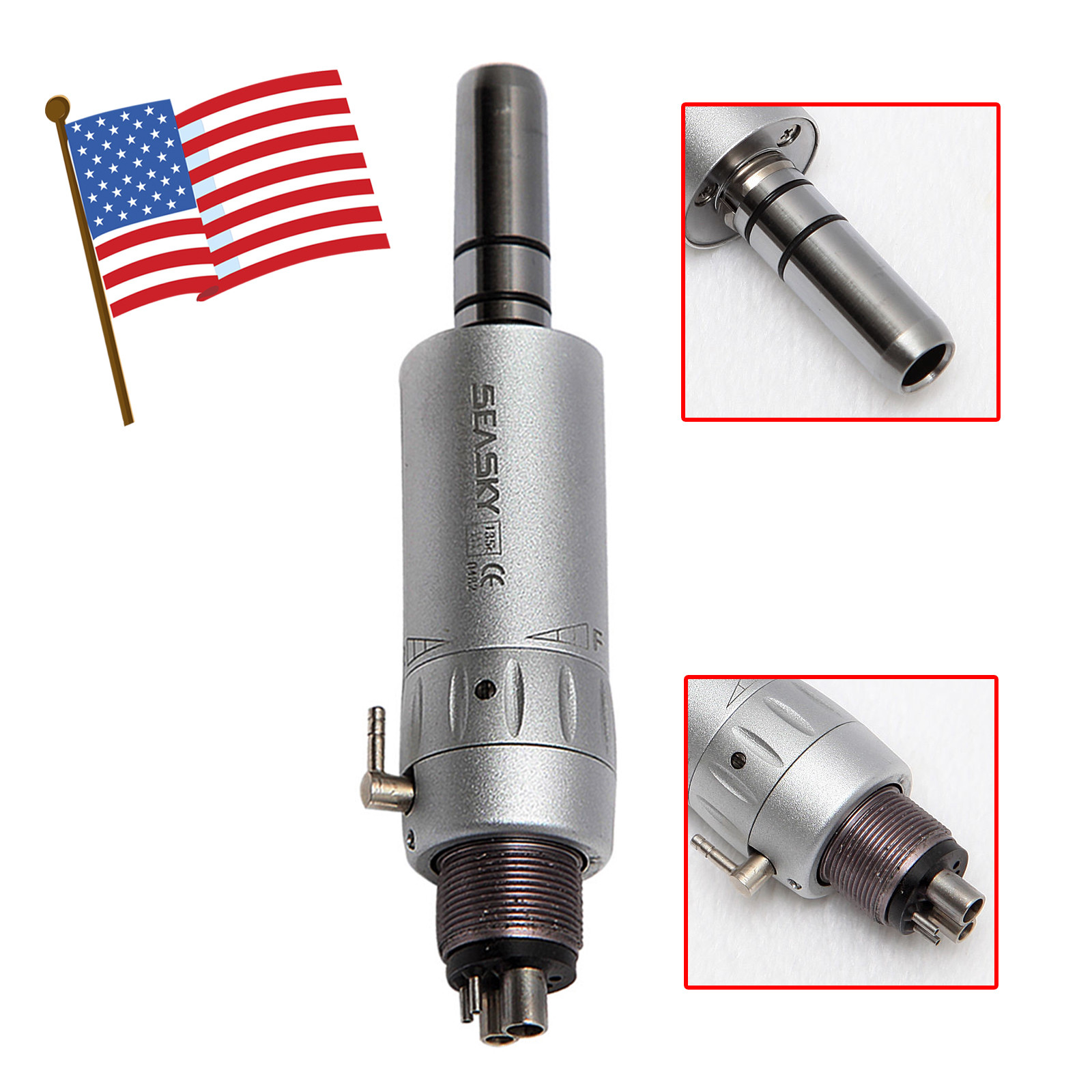 Dental Slow Speed Handpiece Contra Angle Straight Air Motor E-type 4 Hole YAD