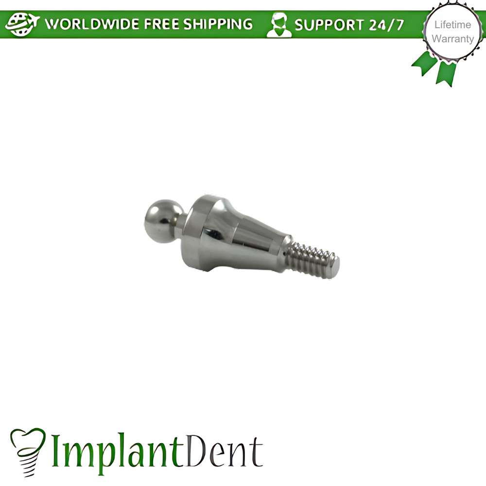 1x Straight Ball Attachment Narrow Platform Dental Lab Conical Hex 2.25m