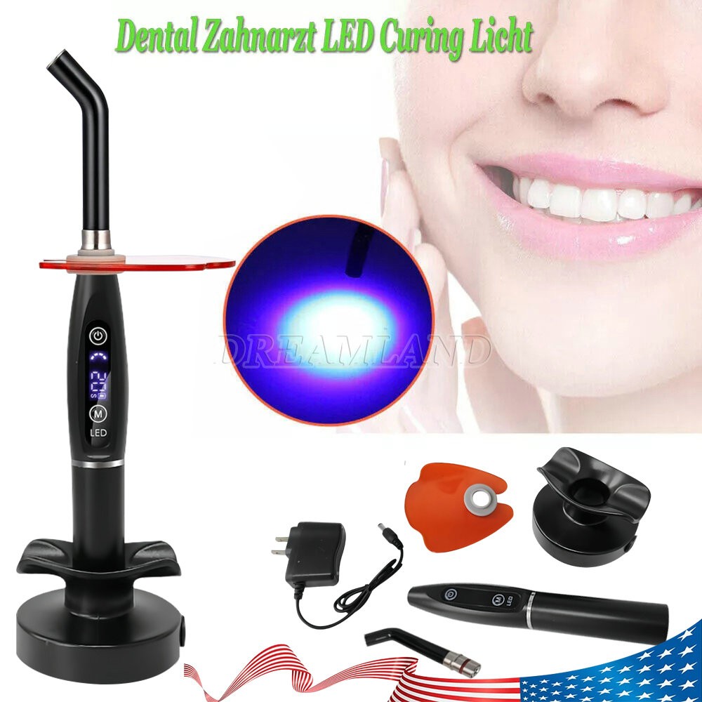 Dental Wireless Cordless LED Cure Curing Light Lamp 2000mw 5W Tool Resin Cure US