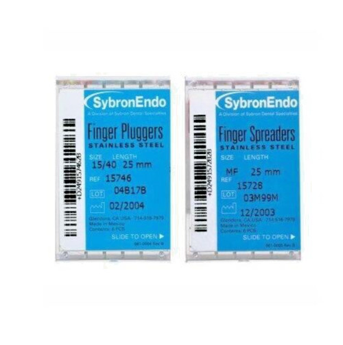 SybronEndo Stainless Steel Finger Pluggers 6/box. KERR
