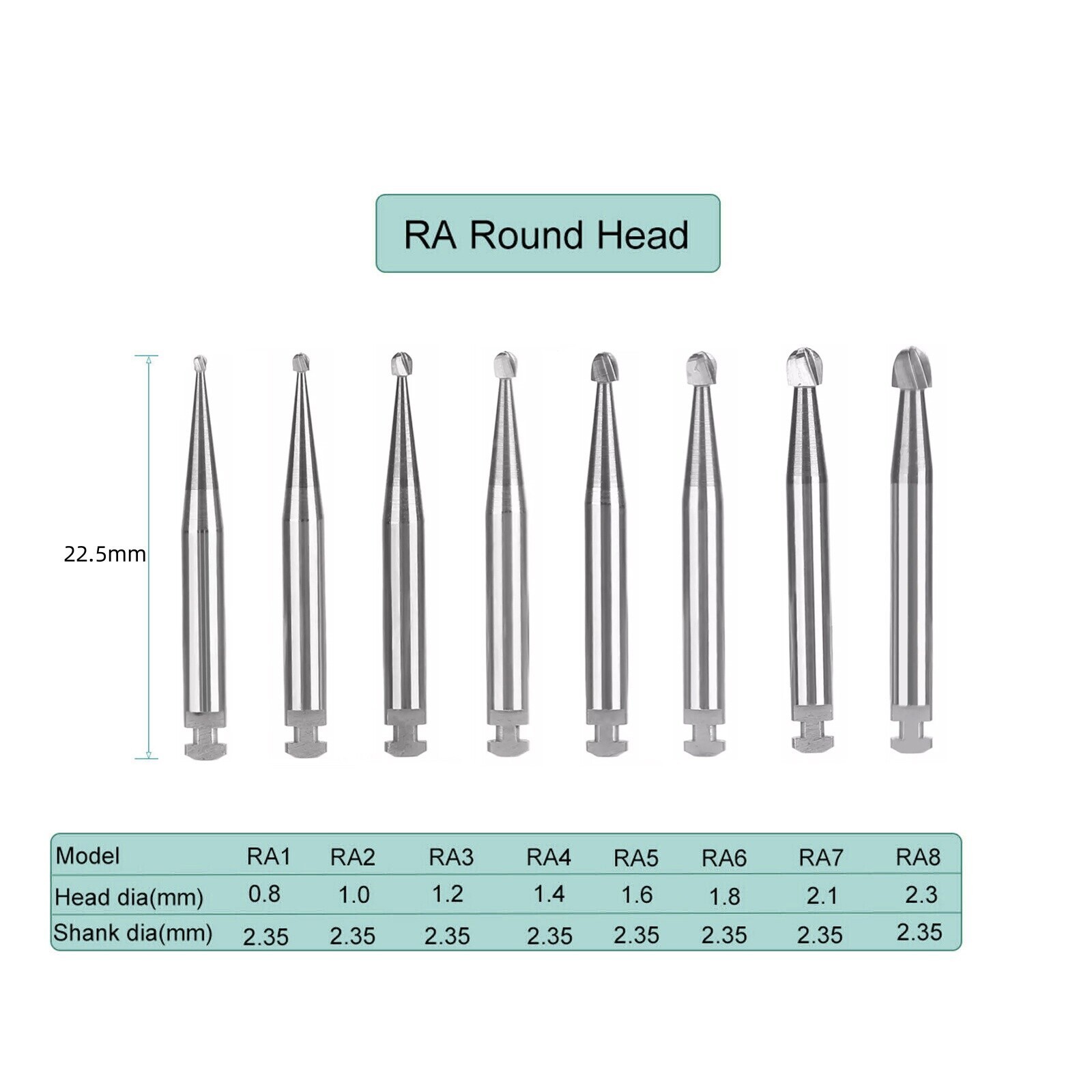 Dental Tungsten Carbide Bur FG RA Dills Round Type For High Speed Handpiece 7901