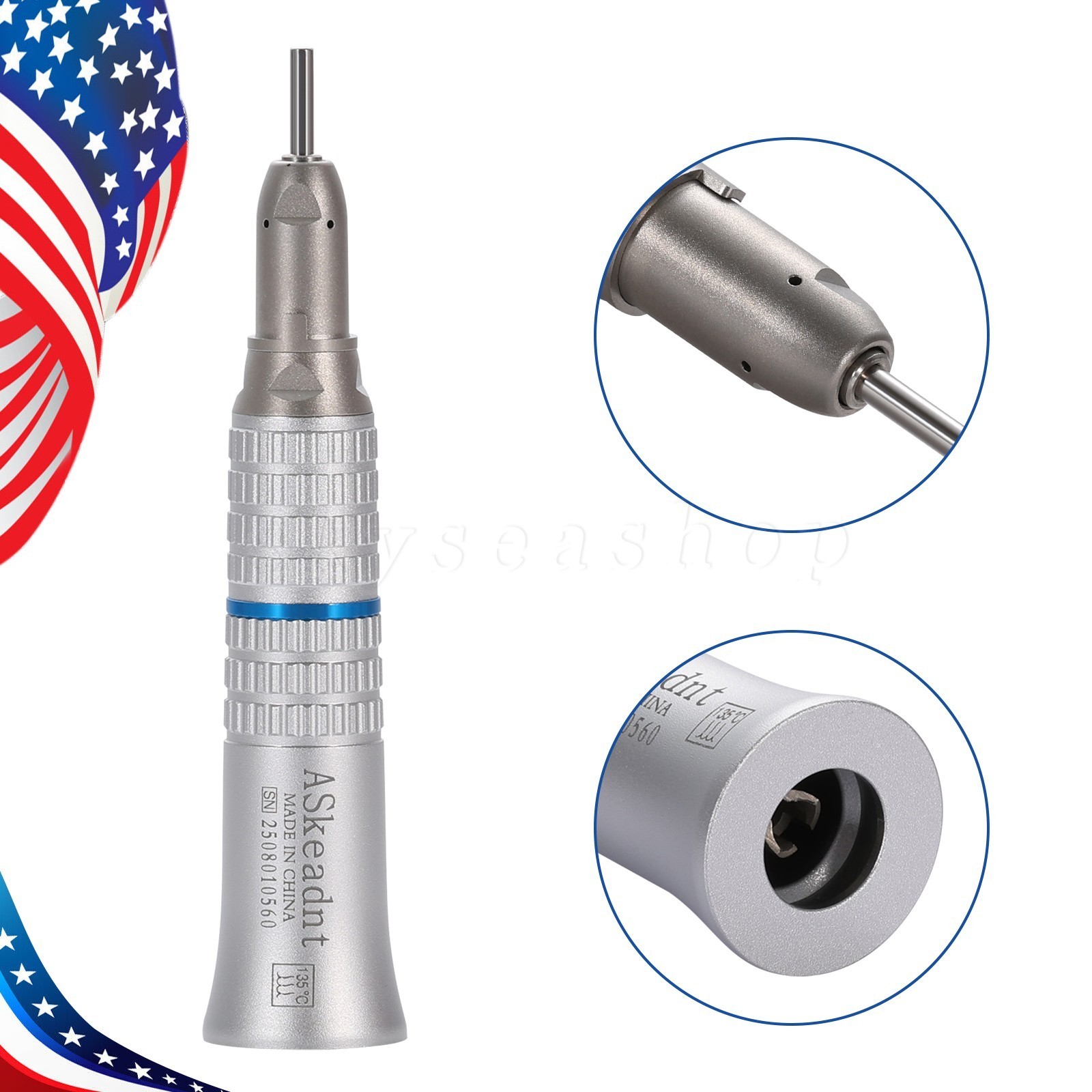 ASkeadnt Dental Slow Low Speed Handpiece Straight Contra Angle Air Motor 4/2Hole