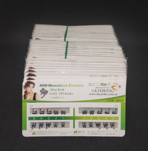 100 Sets Dental Orthodontic Metal MIM Brackets Braces Mini Roth.022 Hooks 345 CE