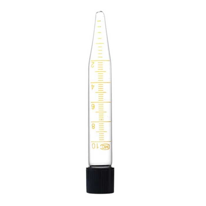 Pointed Bottom Borosilicate Glass Test Tubes with Caps, 5ml-50ml, 10 Pcs