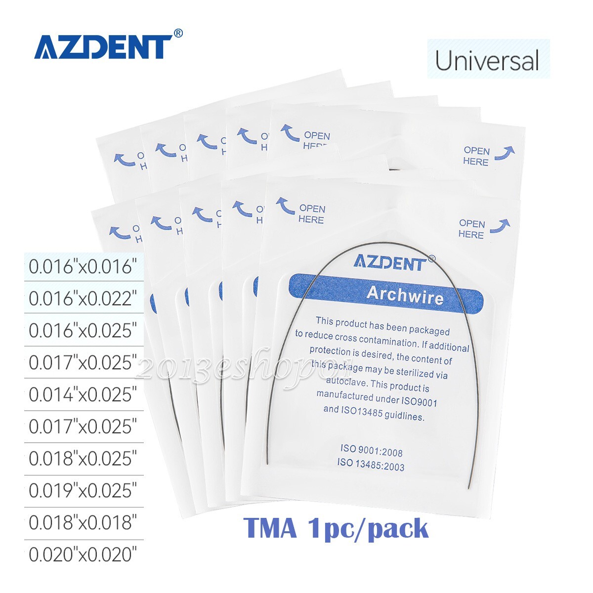 AZDENT Dental Orthodontic TMA/Niti Expanded Arch Wires Rectangular Universal