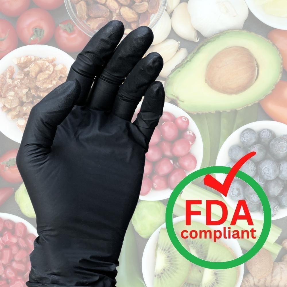 Large Black Nitrile Exam Gloves Powder Free And Latex Free 4 Mil 36000 Pack