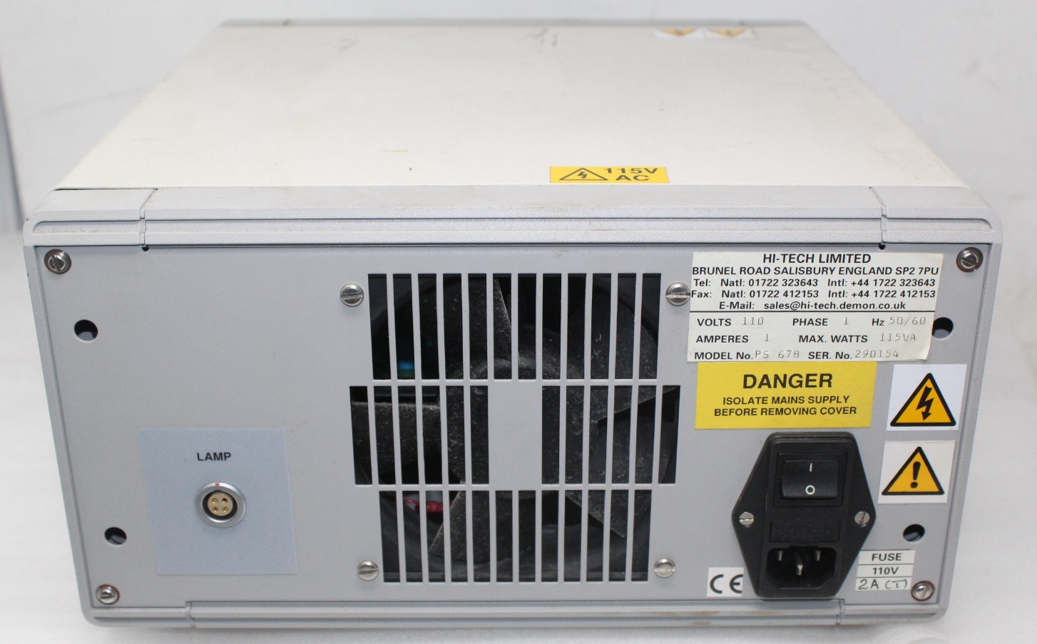 Hi-Tech Scientific PS-678 Lamp Power Supply Mercury Xenon Lab Equipment
