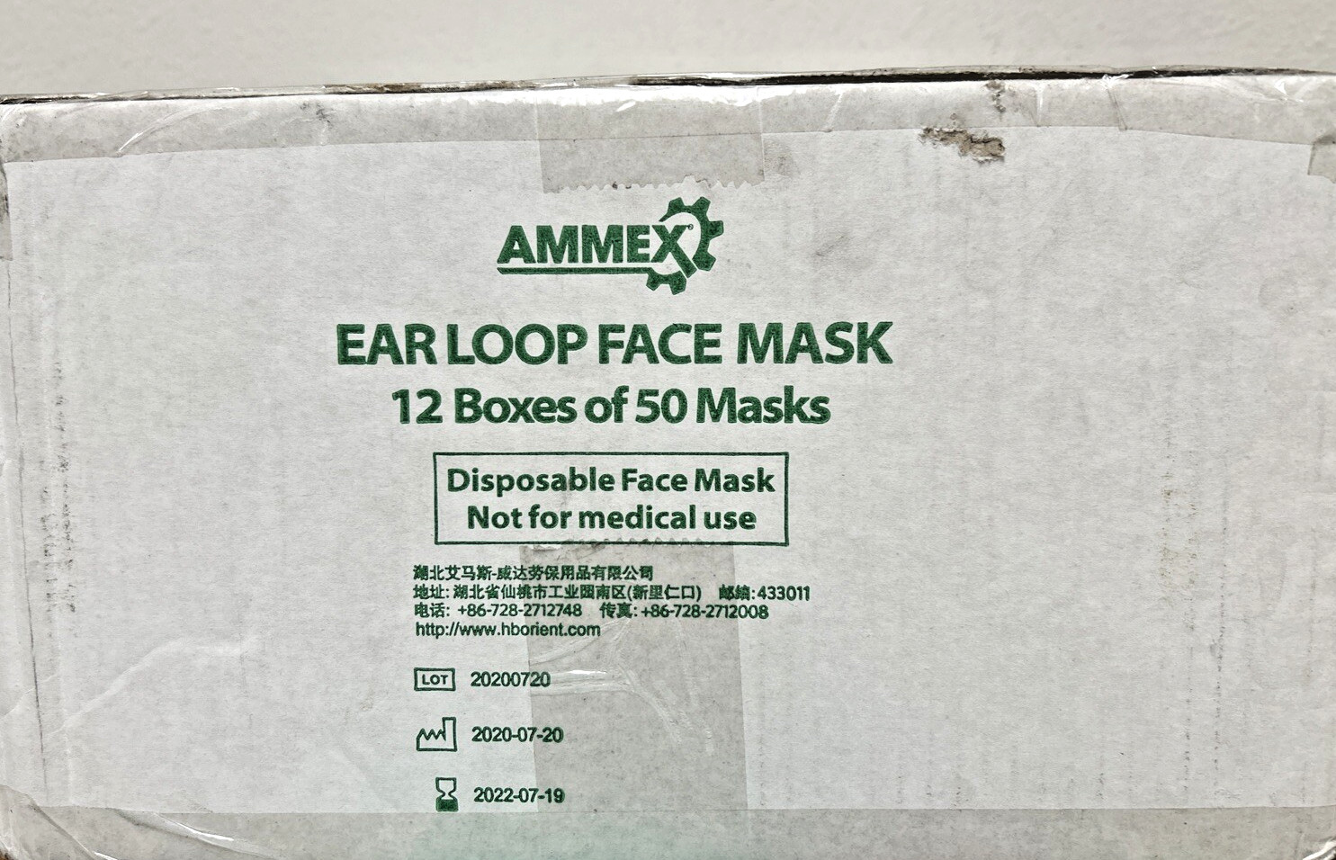 AMMEX DISPOSABLE EARLOOP FACE MASK / 600 pcs.