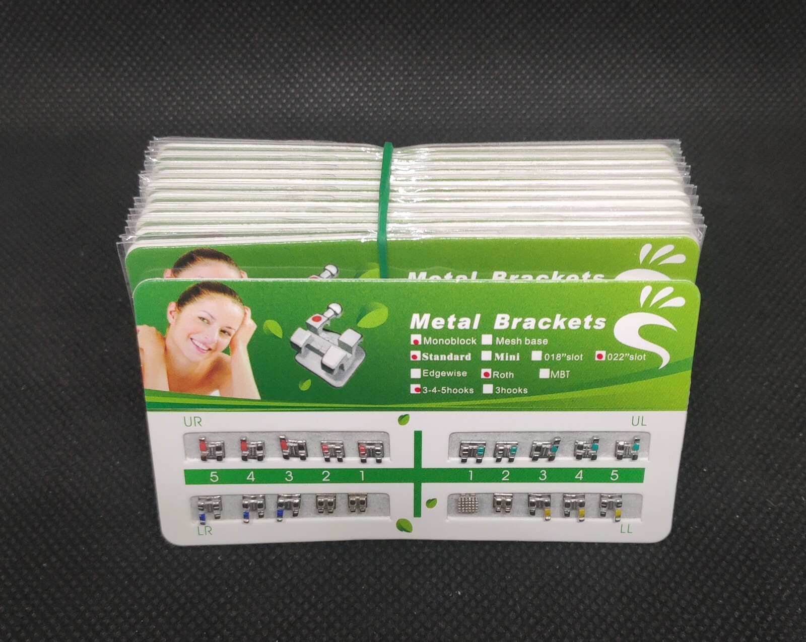 30 Packs Orthodontic Brackets Monoblock Standard Roth 022 345 Hooks Mesh Base