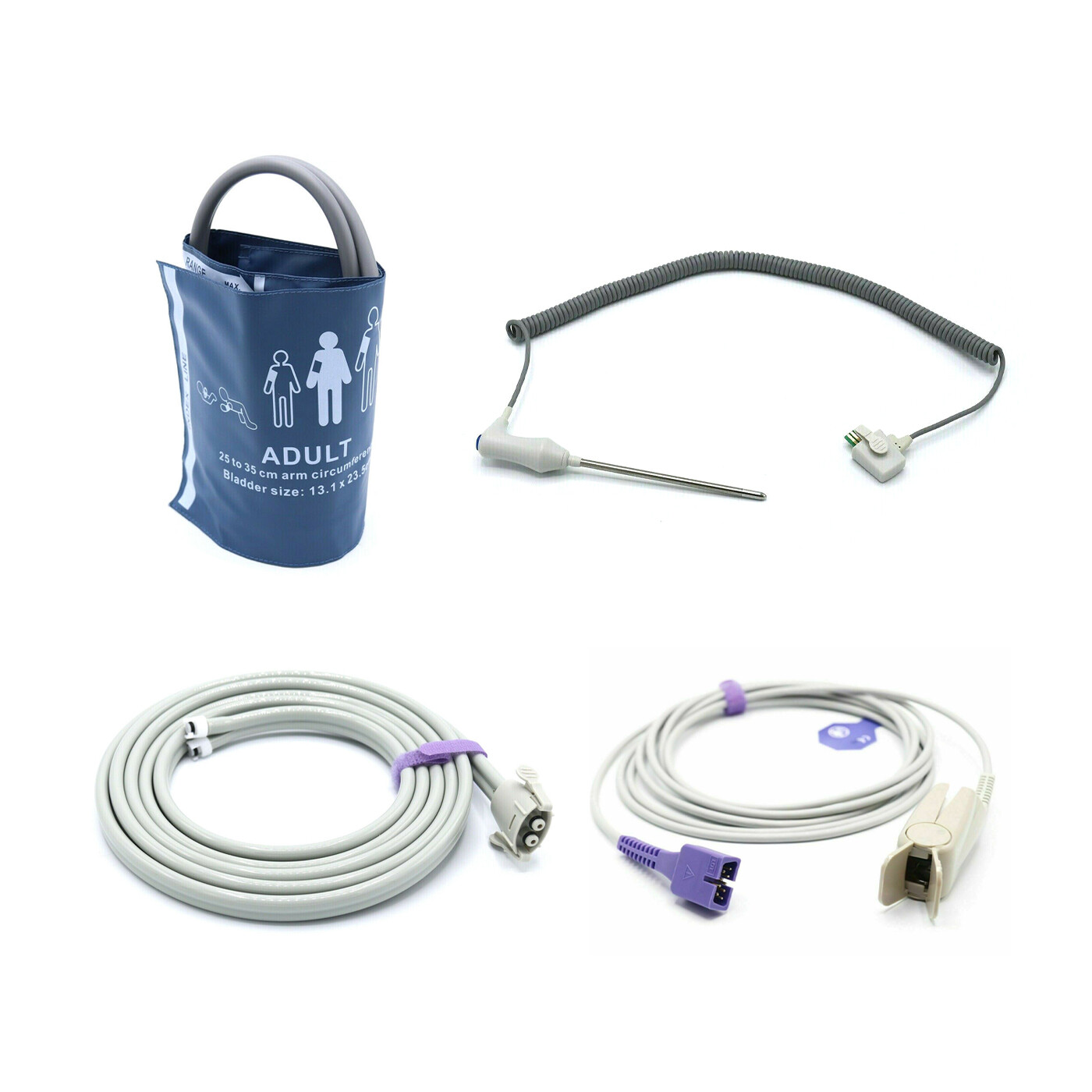 Welch Allyn Accessories Bundle – Cuff, Hose, SpO2 Nellcor Oximax, Temperature