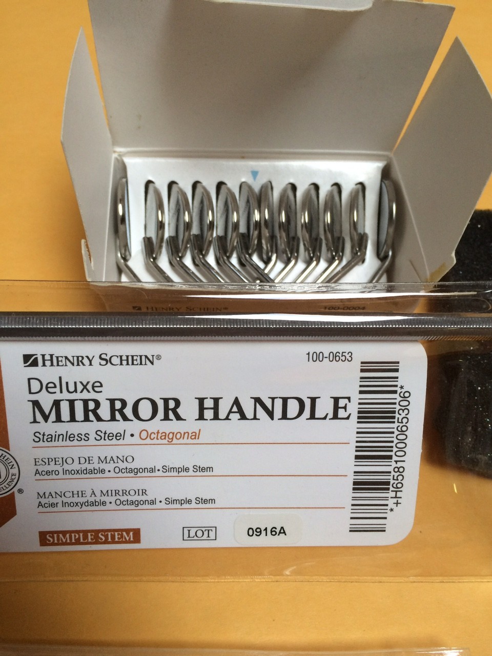 Dental Premium 12 x Mouth Mirror heads simple stem #5 Plain + Free Handle