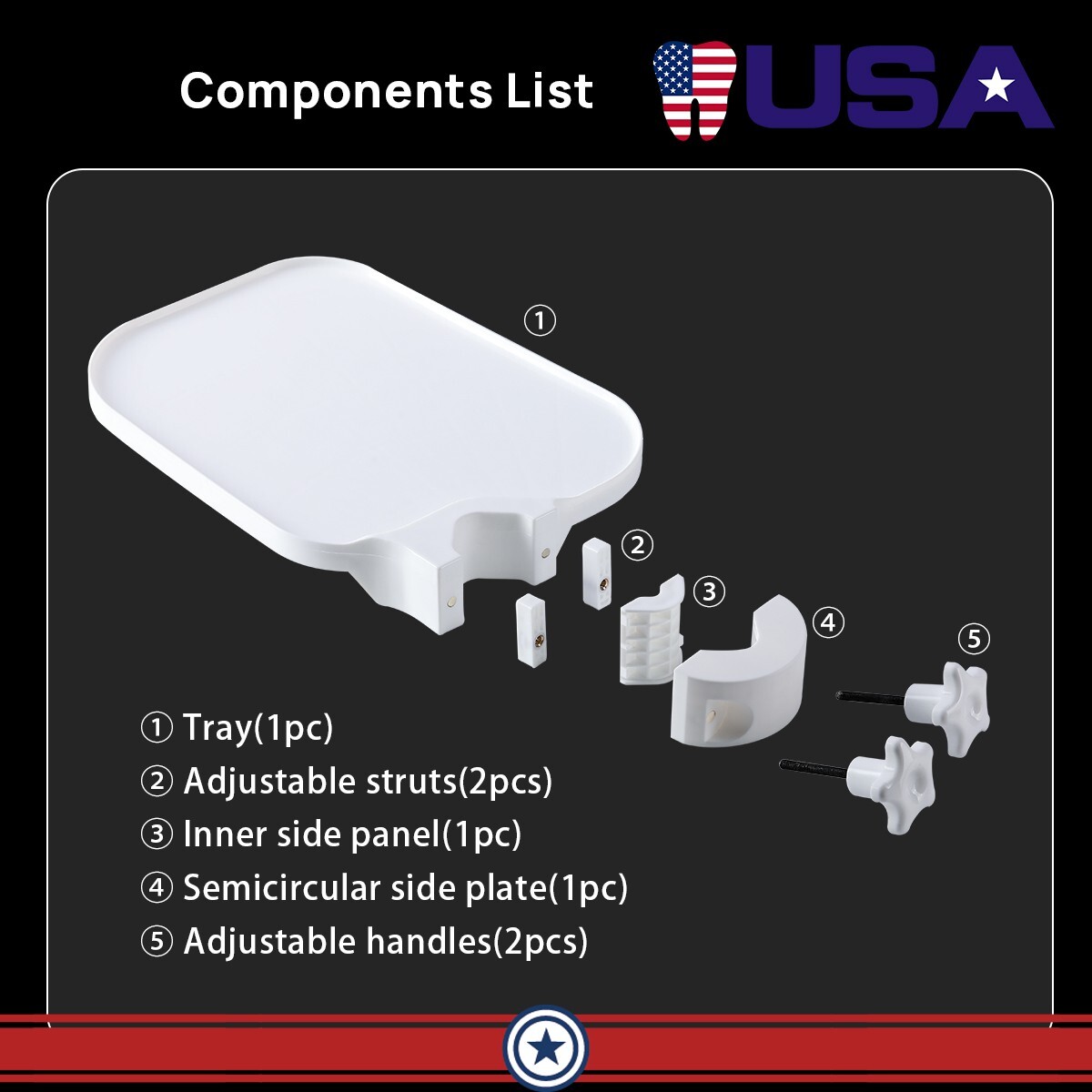 Dental Medical Post Mount Utility Access Shelf Tray Table For Dental Chair