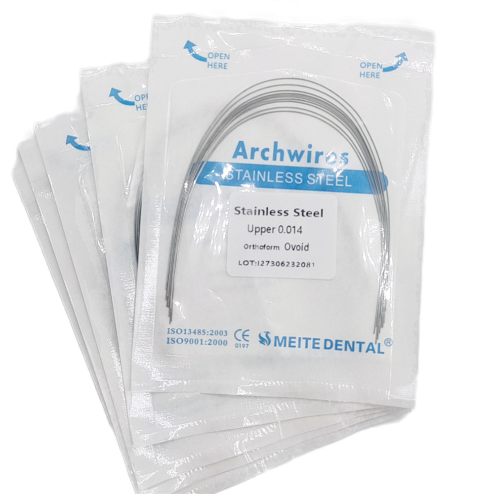 50Packs Dental Orthodontic Stainless Steel Arch Wires Round Ovoid/Natural Form