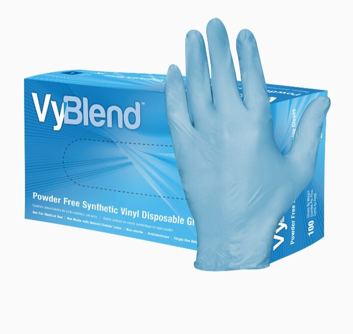 1000 Ct Powder Free Vinyl Nitrile Blend Disposable Gloves Medium 10 BOXES OF 100