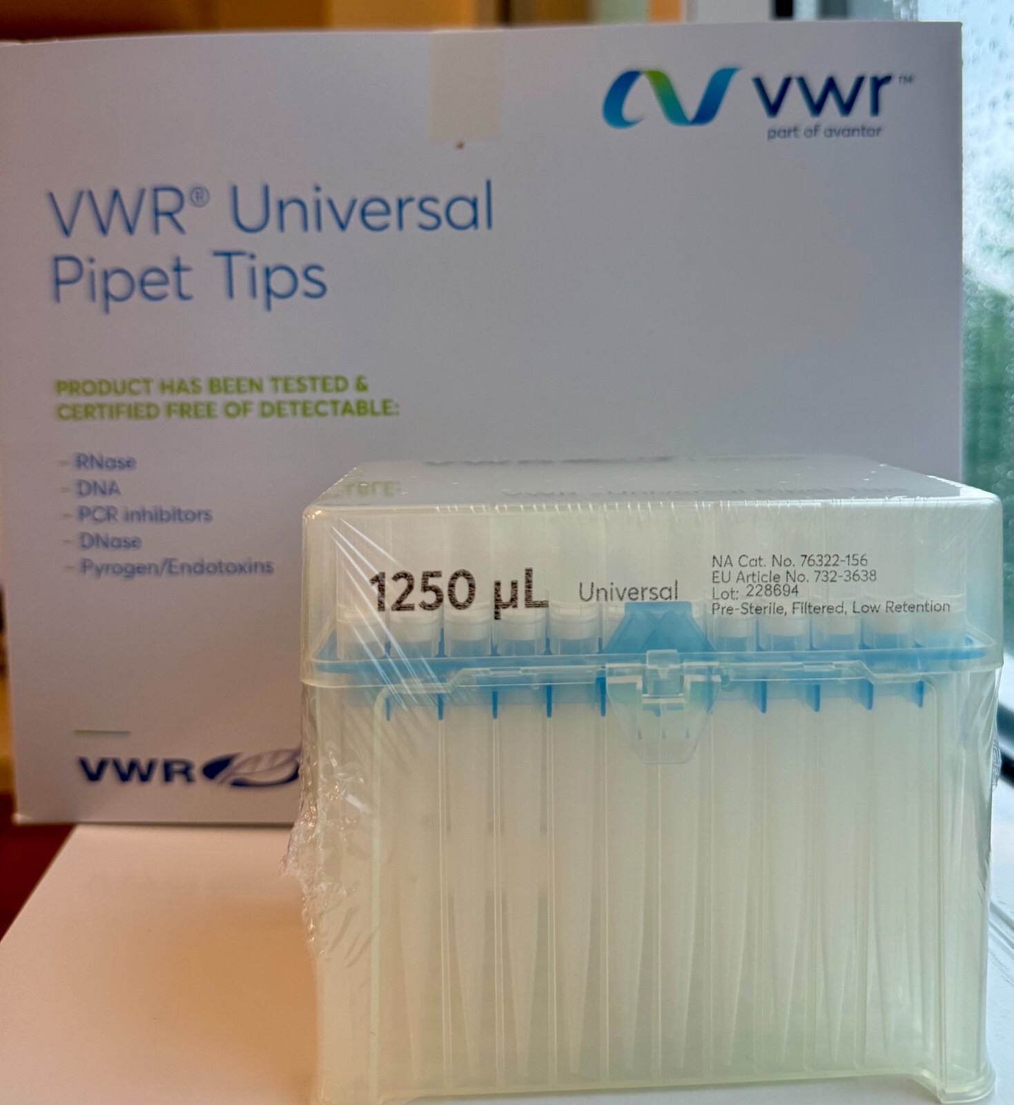 (960) VWR 76322-156 Universal Pipette Tips 10×96 Tips/Pack 1250uL Filtered NEW
