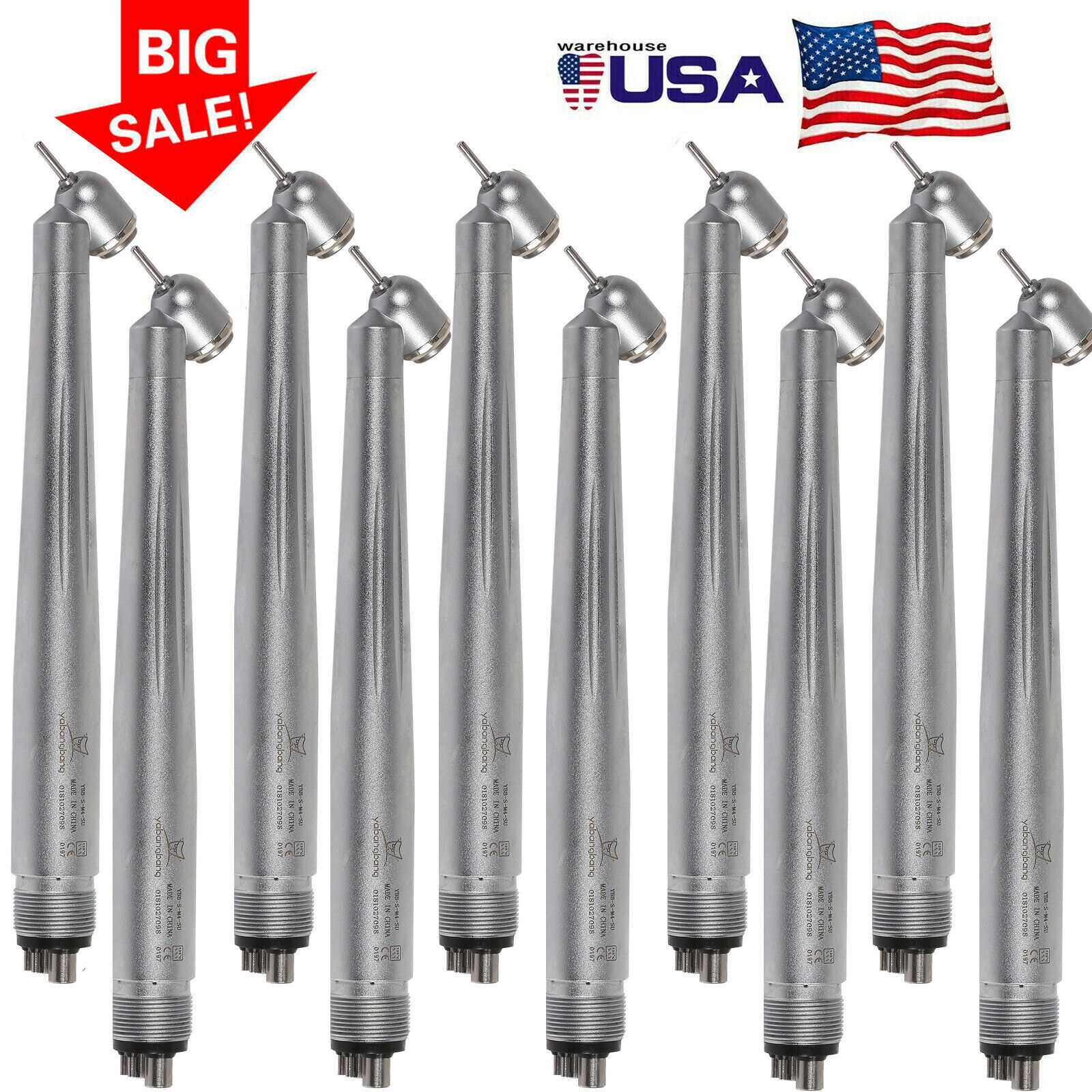 Dental 45° High Speed Handpiece Surgical Single Spray 4 Hole Push Button Fcn
