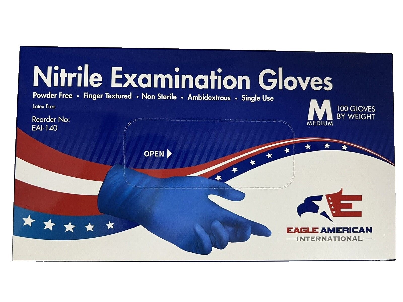 Nitrile Examination Gloves 1000 pc Medium~Non-Sterile Powder Free Textured~P7 05