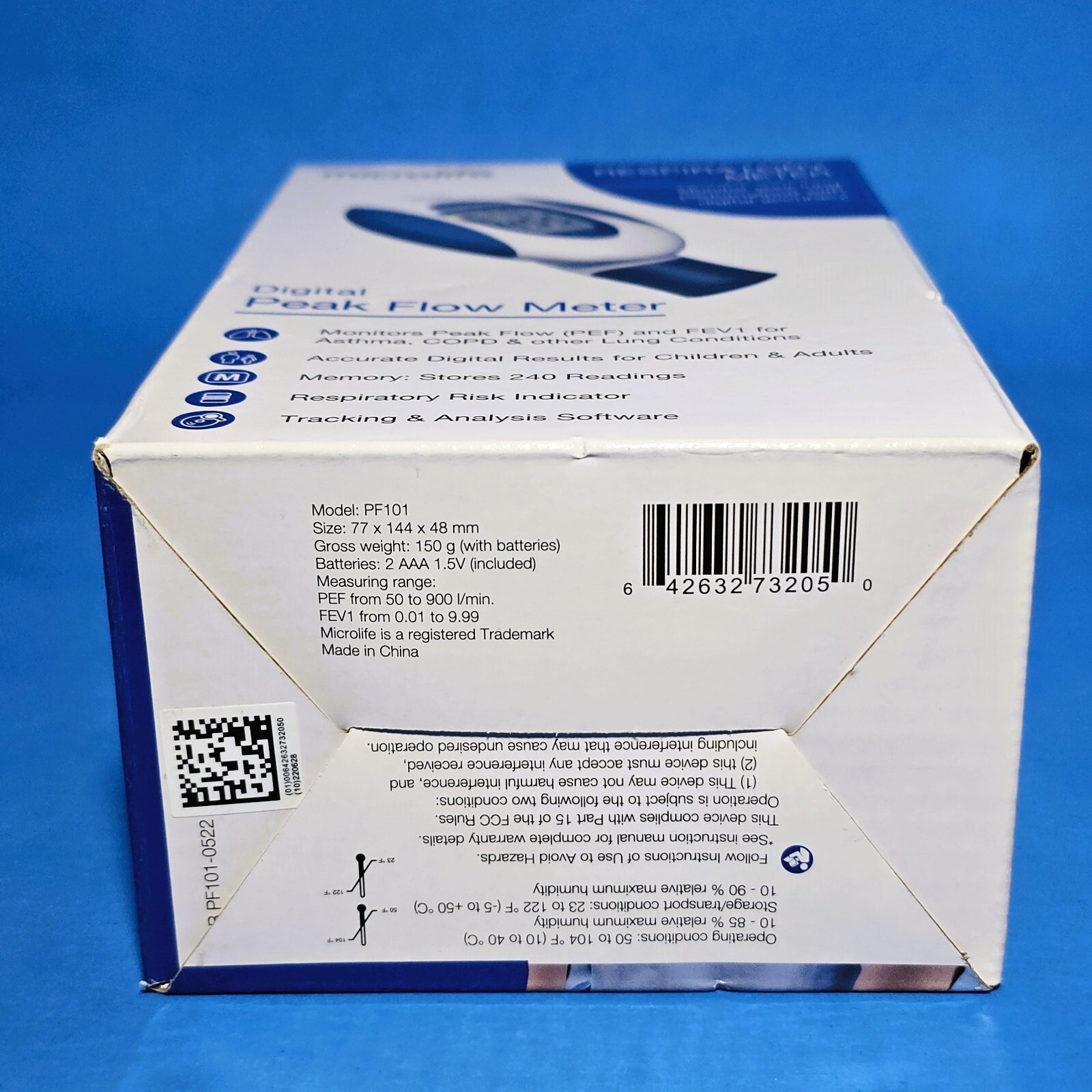 Microlife Digital Peak Flow Respiratory Meter PF101 Monitors PEF / FEV1 SEALED!