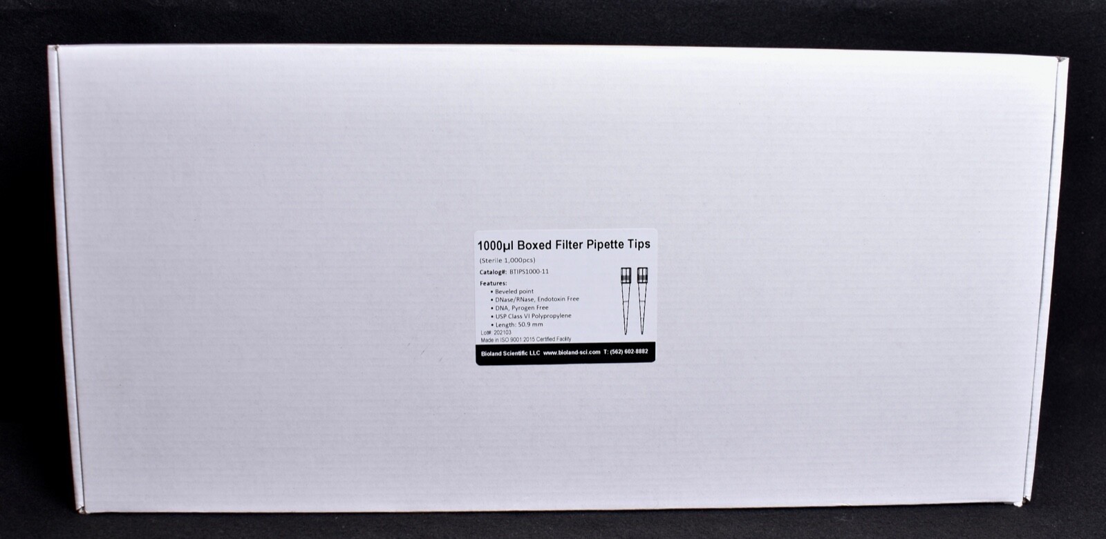 1000 Count Bioland Scientific Filter Pipette Tips BTIPS1000-11 FACTORY SEALED