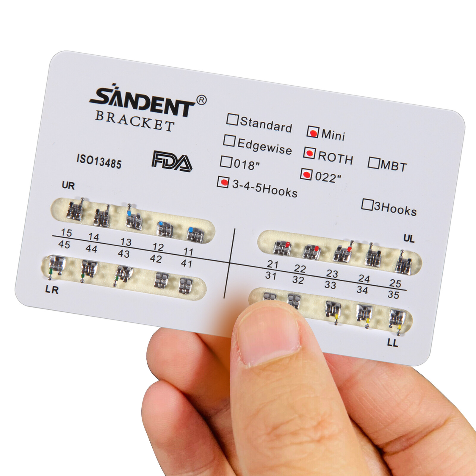 10packs Dental Orthodontic Brackets Braces Mini Roth Slot 022 345 Hook #2 200PCS