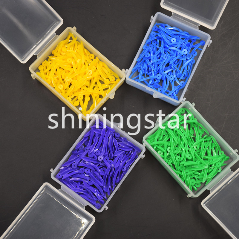 400 Pcs Dental Disposable Plastic Wedge With Holes All 4 Sizes Wave Poly-Wedge