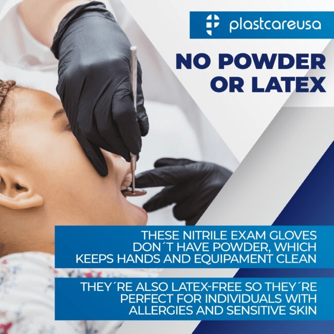 plastcareusa Swat Nitrile Examination Gloves – Black LARGE, Case of 1000