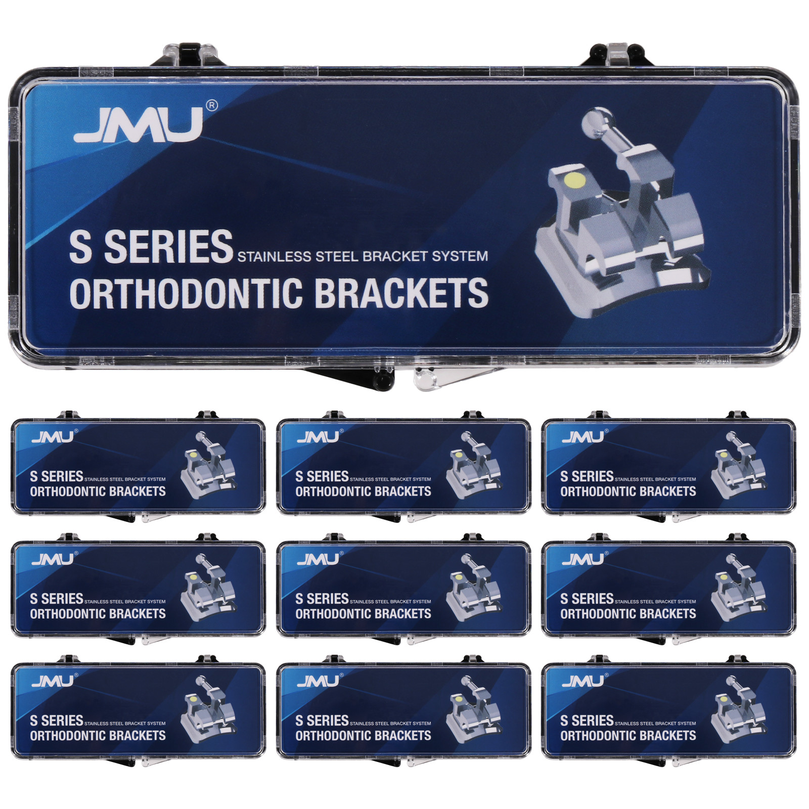 20/Set Ortho Metal Brackets Brace Mini & Standard Roth/MBT .022/.018 Hooks 3-4-5