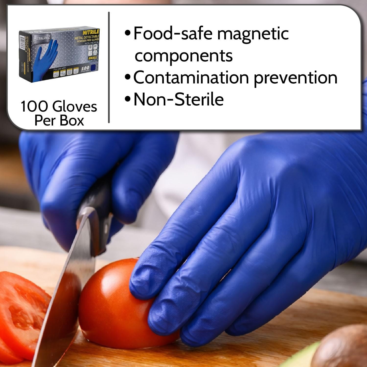 40000 Industrial/Non-Exam Blue Nitrile Metal Detectable Disposable Gloves Medium