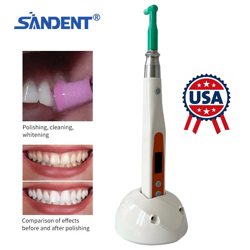 Portable Dental Cordless Hygiene Prophy Teeth Polishing Handpiece + 2 Angles