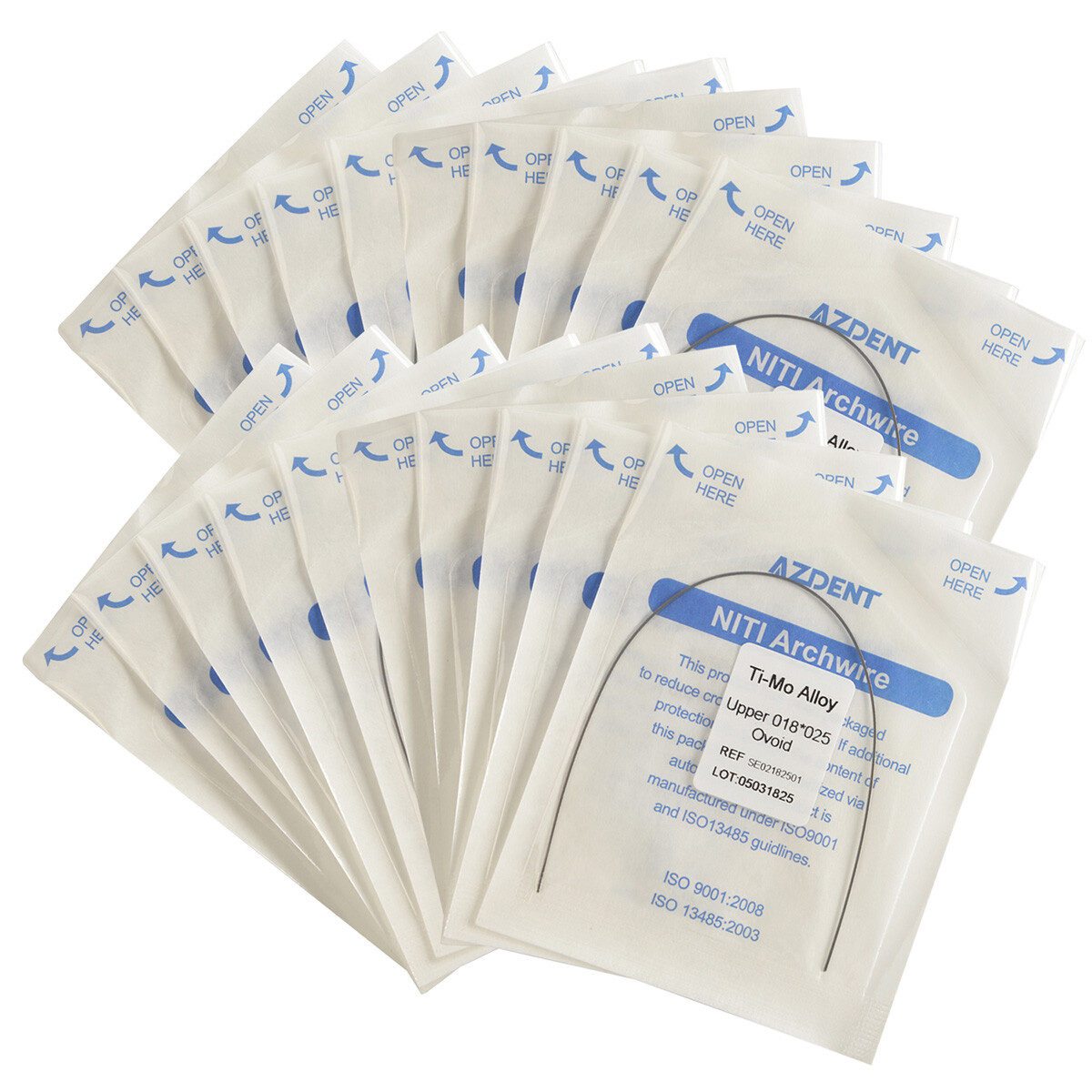 10packs AZDENT Dental Orthodontic TMA Beta Ti-Mo Alloy Rectangular Arch Wires