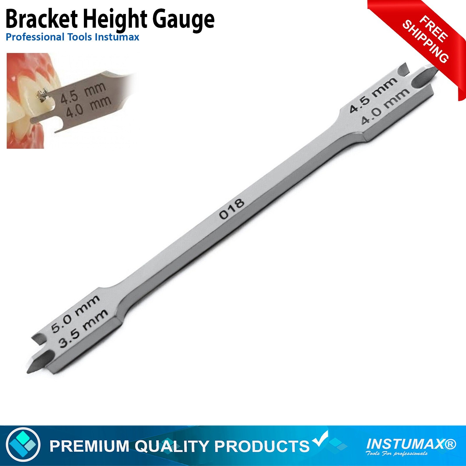 Dental Bracket Height Gauge 022 Orthodontics Premium High Quality Instruments