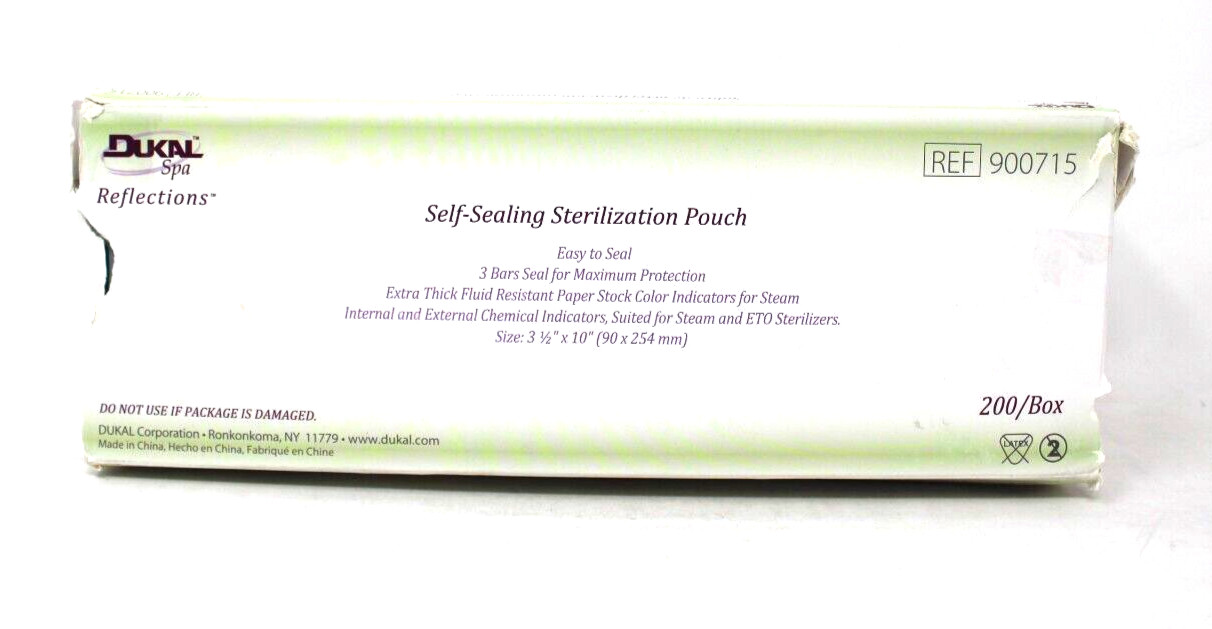 Dukal 900715 Sterilization Pouches 3.5″ x 10″ – 200/Damaged BX