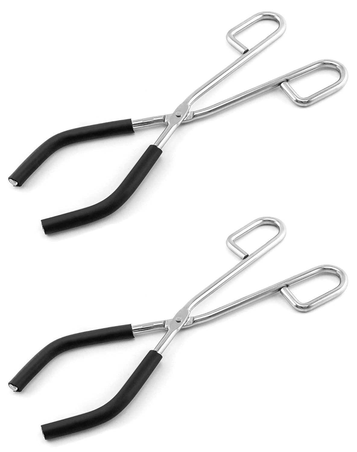 2 Pack Beaker Tongs Chrome Plated with Rubber Ends for 50-2000ml Lab Beakers Set