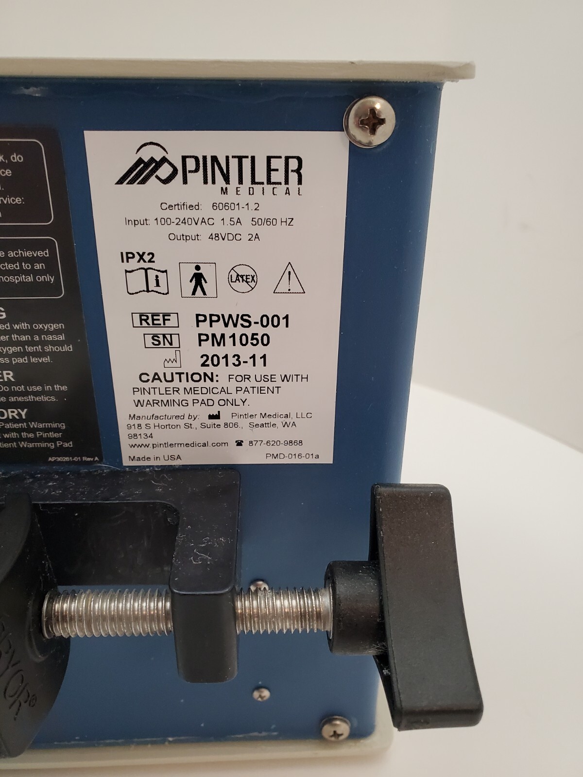 PINTLER PPWS-001 Patient Warming System Control Unit w/ Pole Clamp
