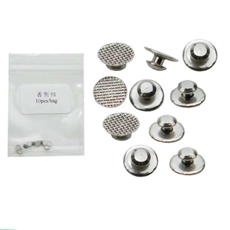 10pcs Dental Orthodontic Bondable Lingual Buttons Round/Rectangular Mesh Base