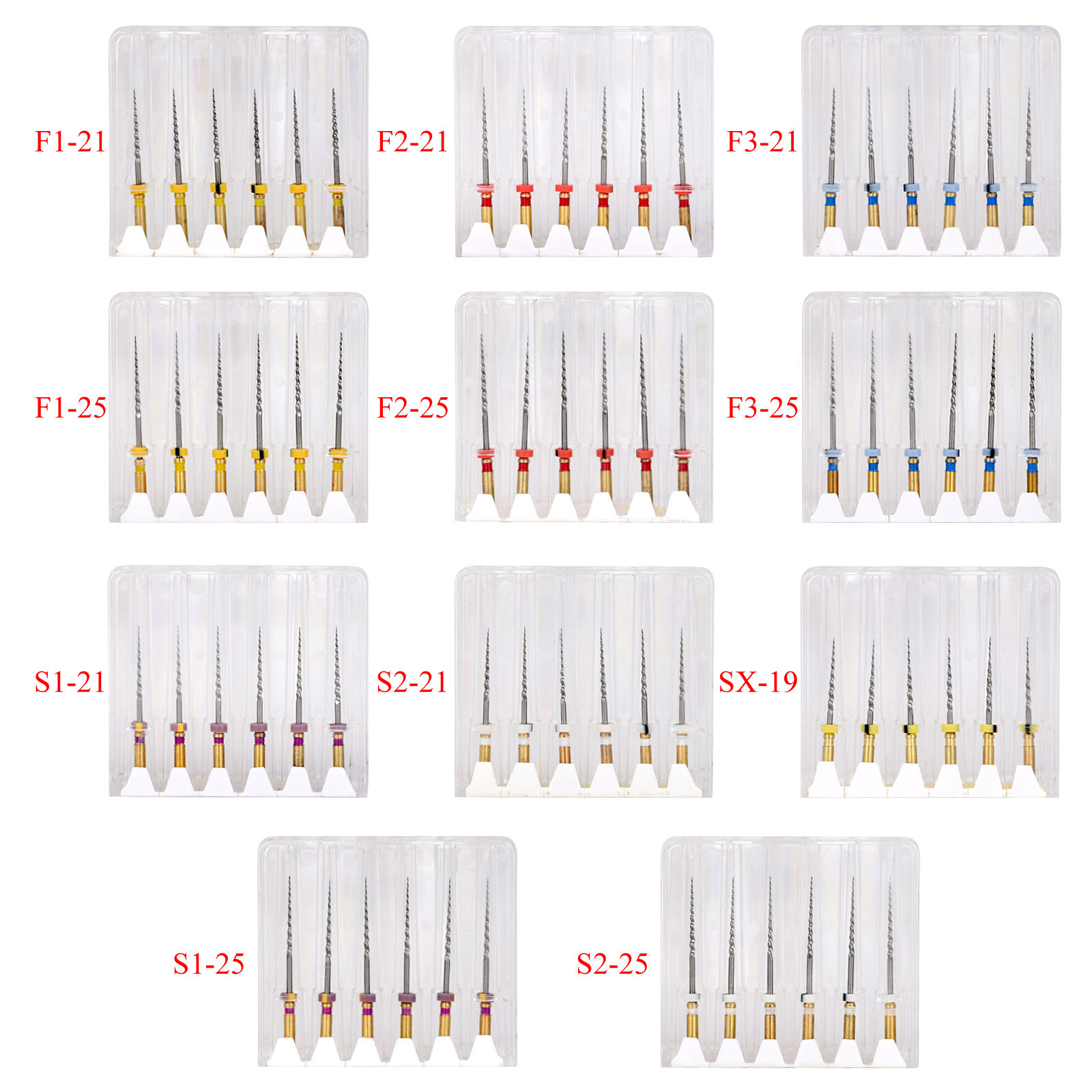 SX-F3 21mm/25mm 6pcs/pack Dental Engine Use NiTi Super Rotary File Machine Taper