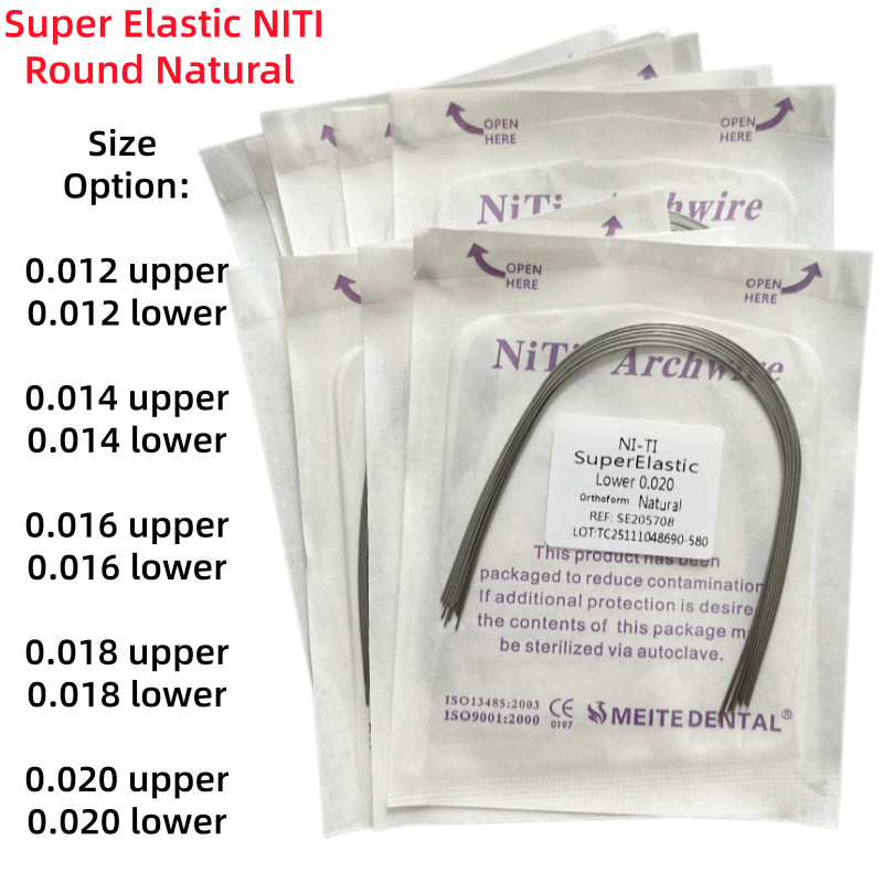 10Pcs/Pack Dental Orthodontic Arch Wire Super Elastic Niti Round Natural Form