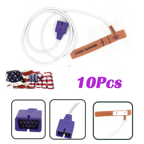 10Pcs 9Pin Disposable Neonate/Adult Oximax SpO2 Sensor Compatible for Nelcor，US